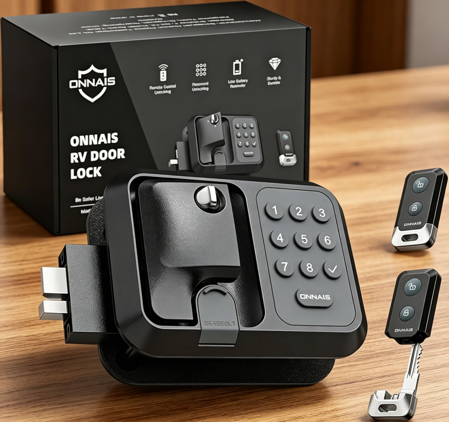 ONNAIS Full Metal RV Keyless Entry Door Lock with Password & Remote, Fits Most Trailers and 5th Wheels, Ideal Gifts for RV Owners